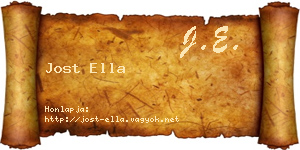 Jost Ella névjegykártya
